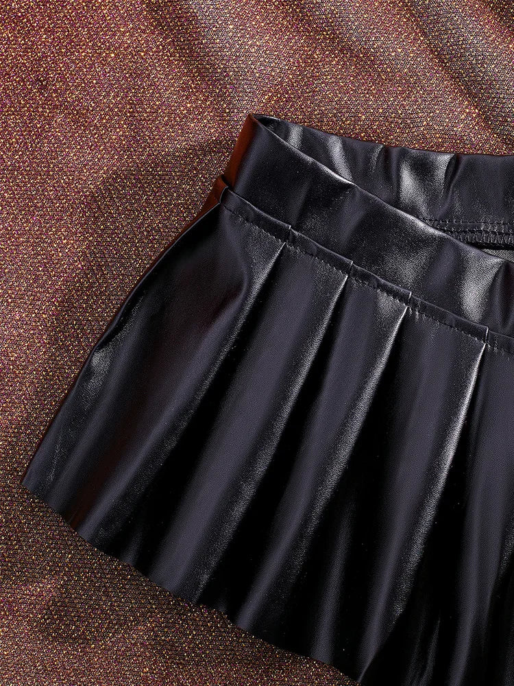 Shop Faux Leather Pleated Micro Skirt - Litlookz Studio
