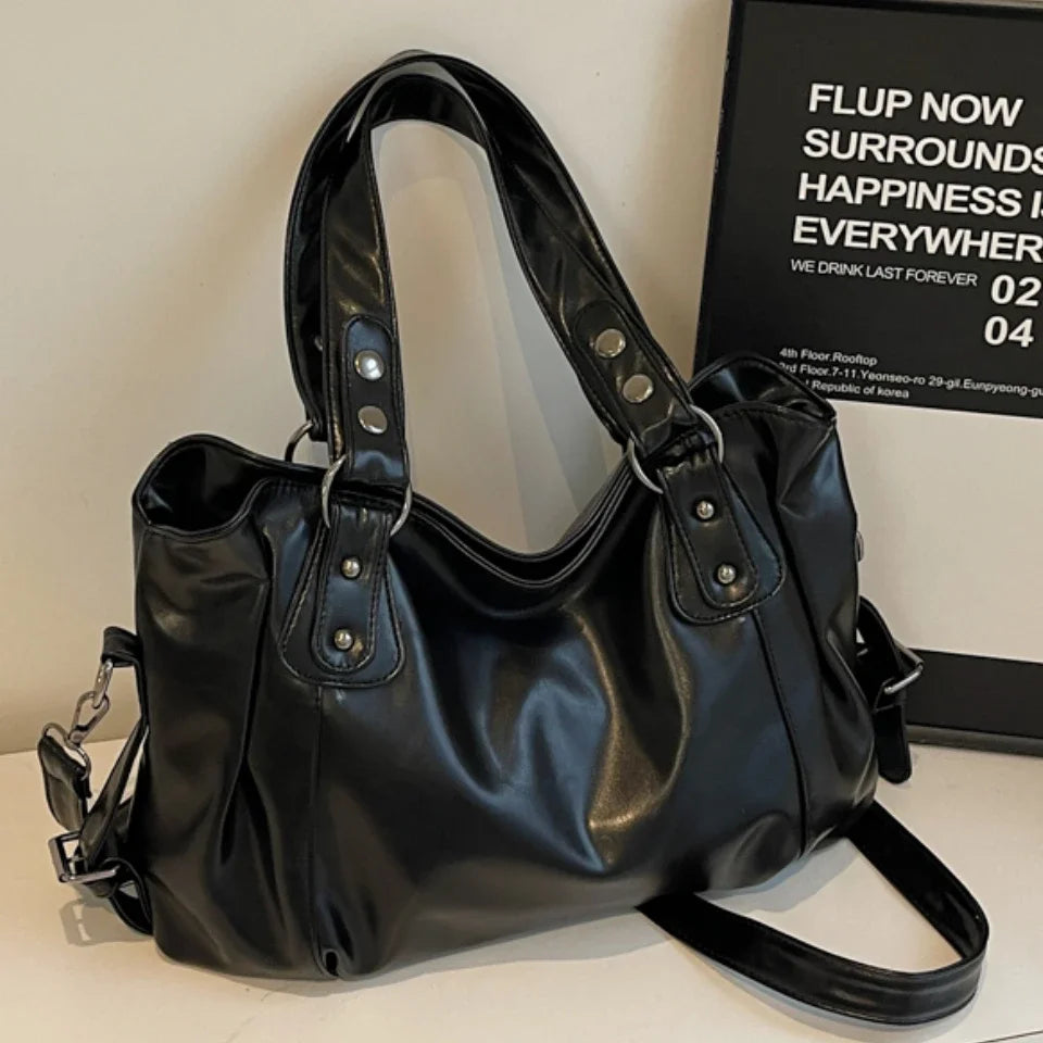 Faux Leather Shoulder Bag
