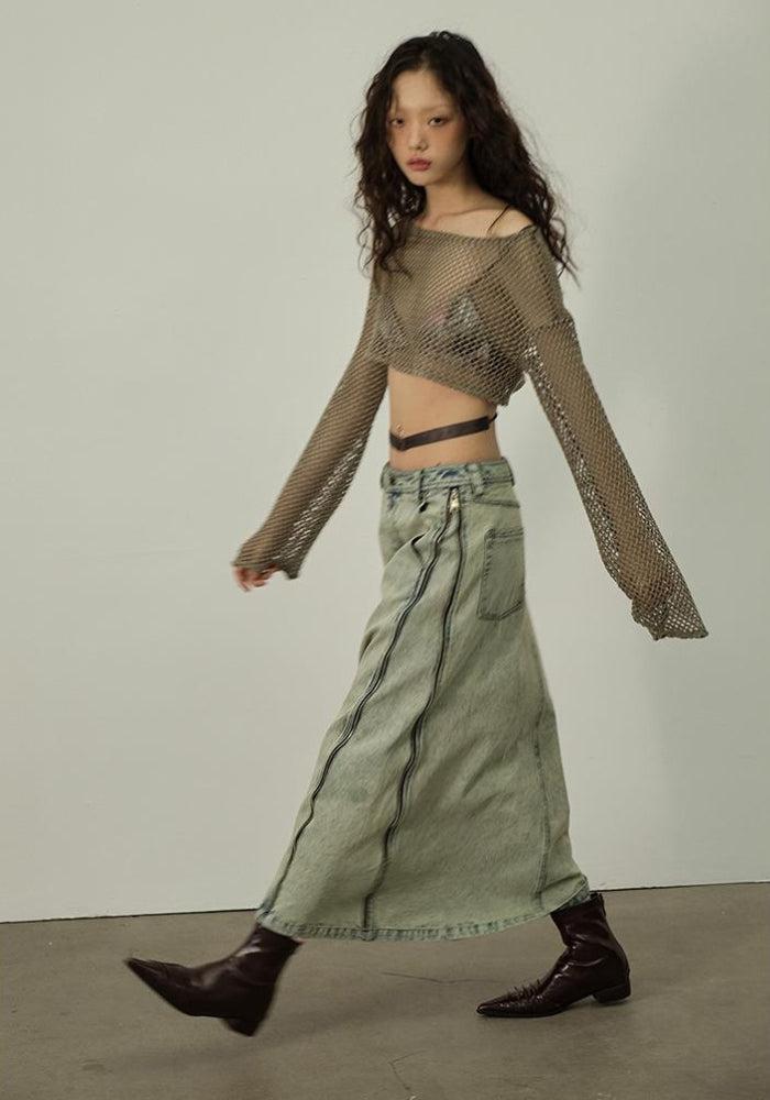 Fishnet shrug top sales