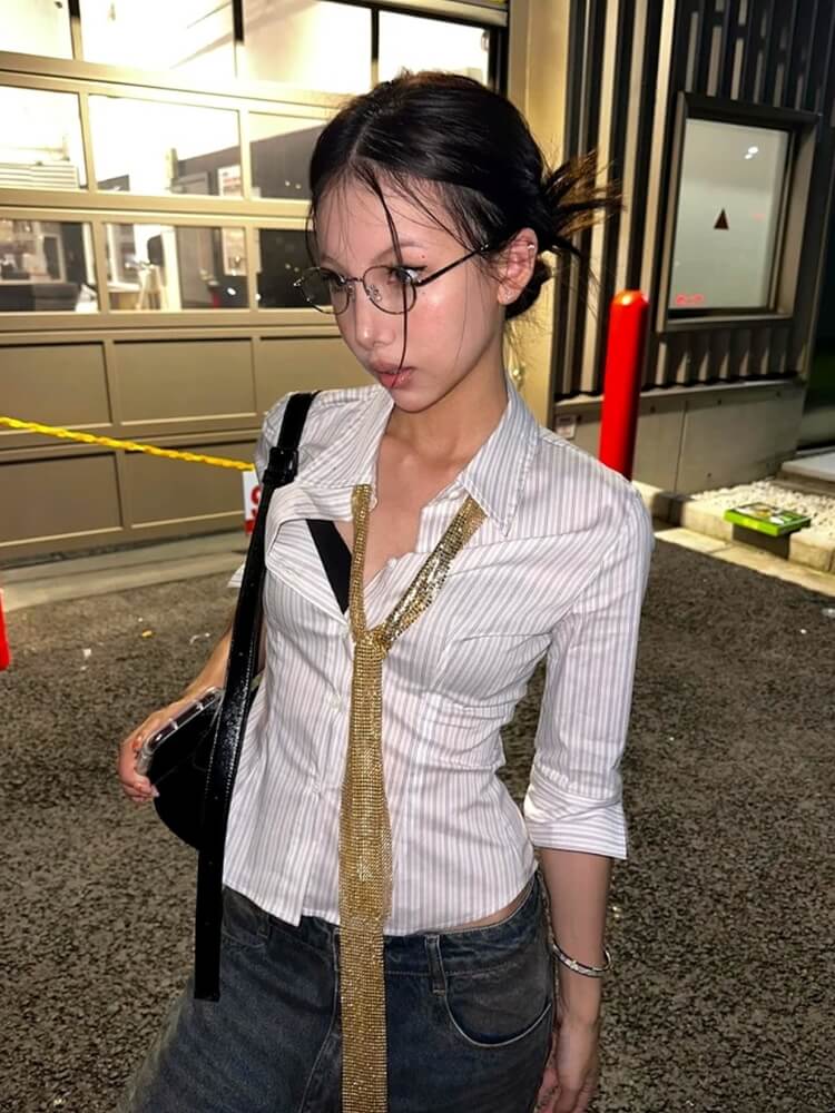 Fitted Pinstripe Shirt