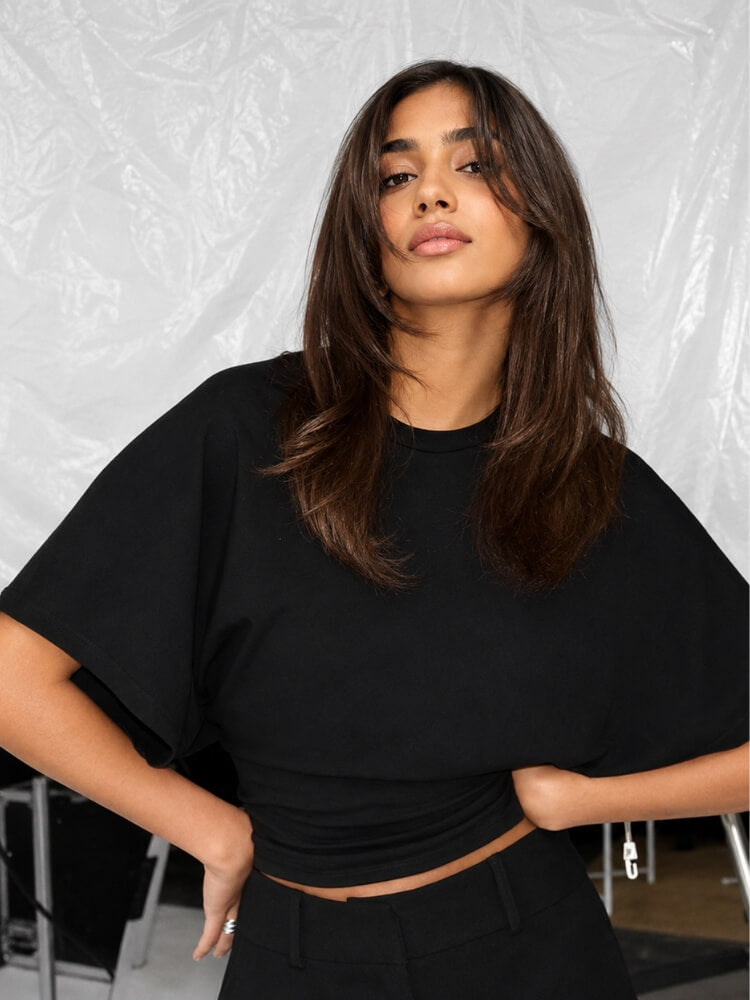 Fitted Waist Crop Tee