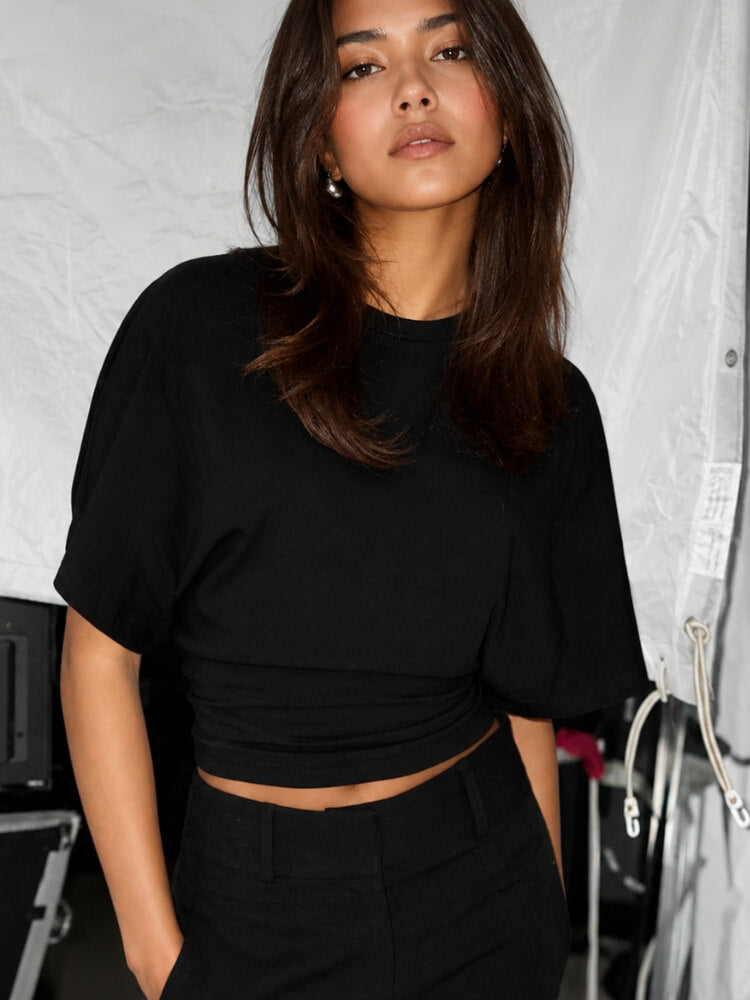 Fitted Waist Crop Tee