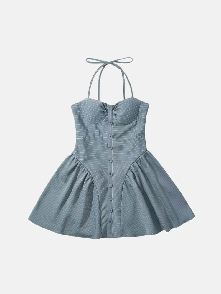 Flared Halter Mini Dress