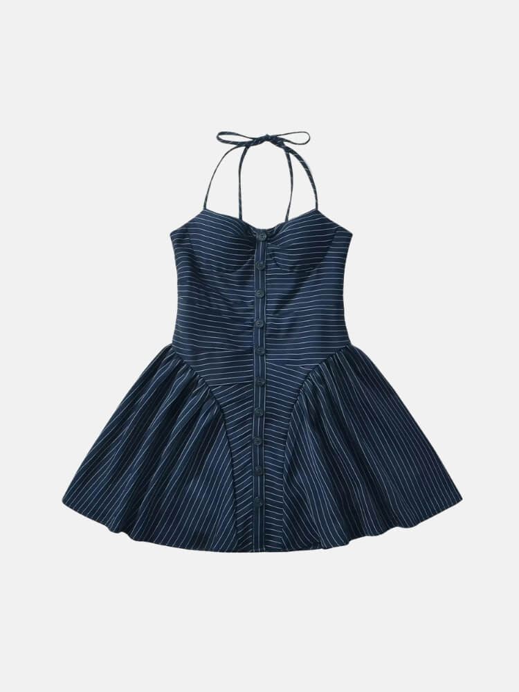 Flared Halter Mini Dress