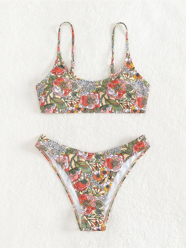 Floral Bralette Bikini Set