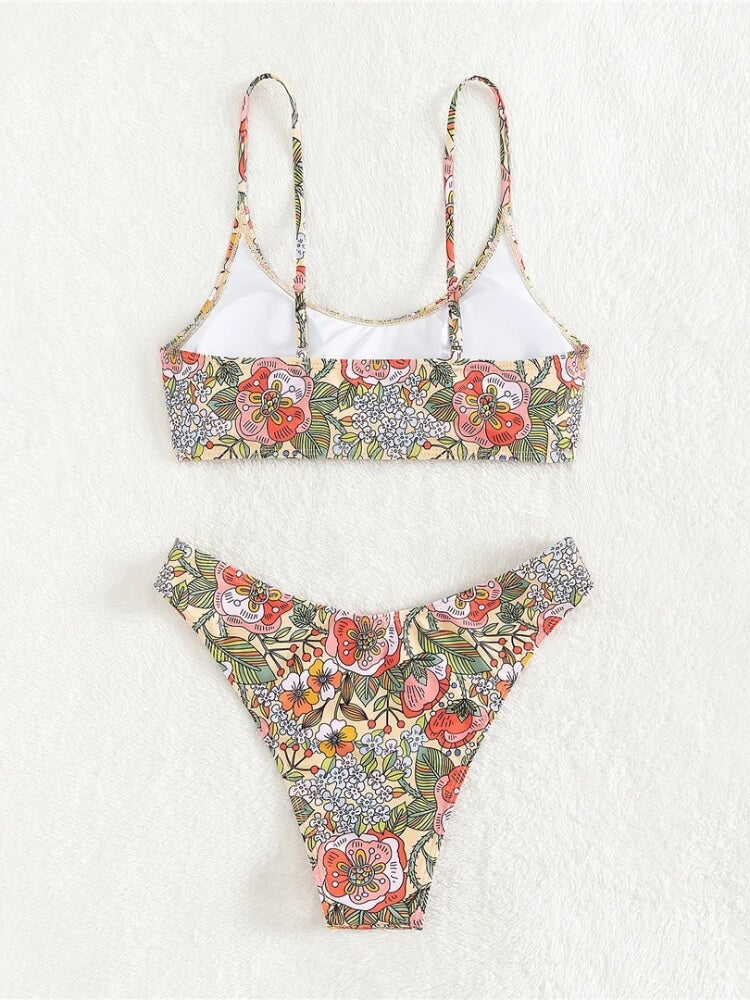 Floral Bralette Bikini Set