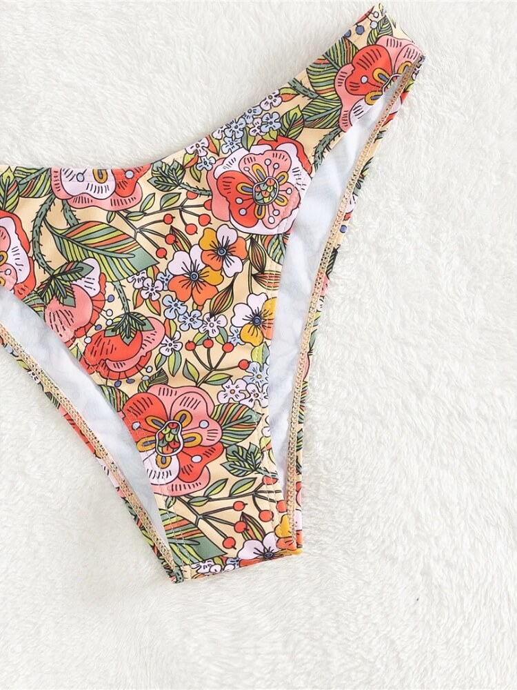 Floral Bralette Bikini Set