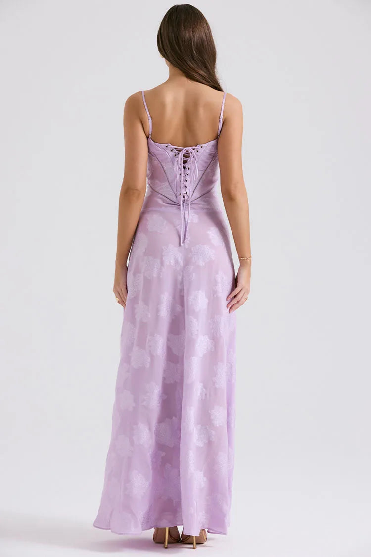 Floral Lace Up Maxi Dress - Litlookz Studio Floral Lace Up Maxi Dress - Litlookz Studio