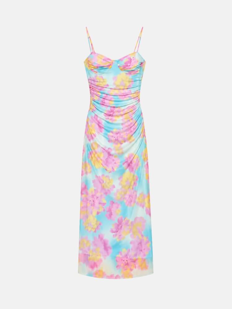 Floral Mesh Maxi Dress