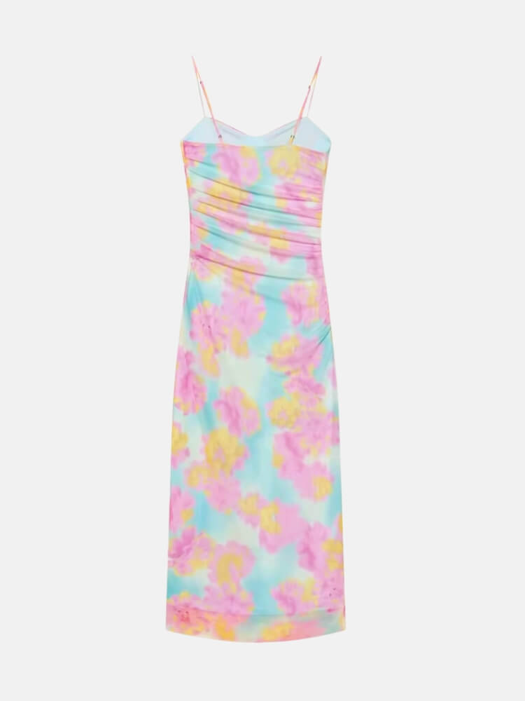 Floral Mesh Maxi Dress