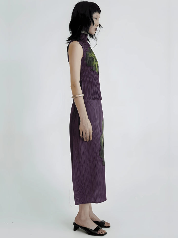 Mesh Corset And Midi Skirt Two Piece Set main image 0