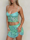 Floral Top & Mini Skirt Two Piece Set