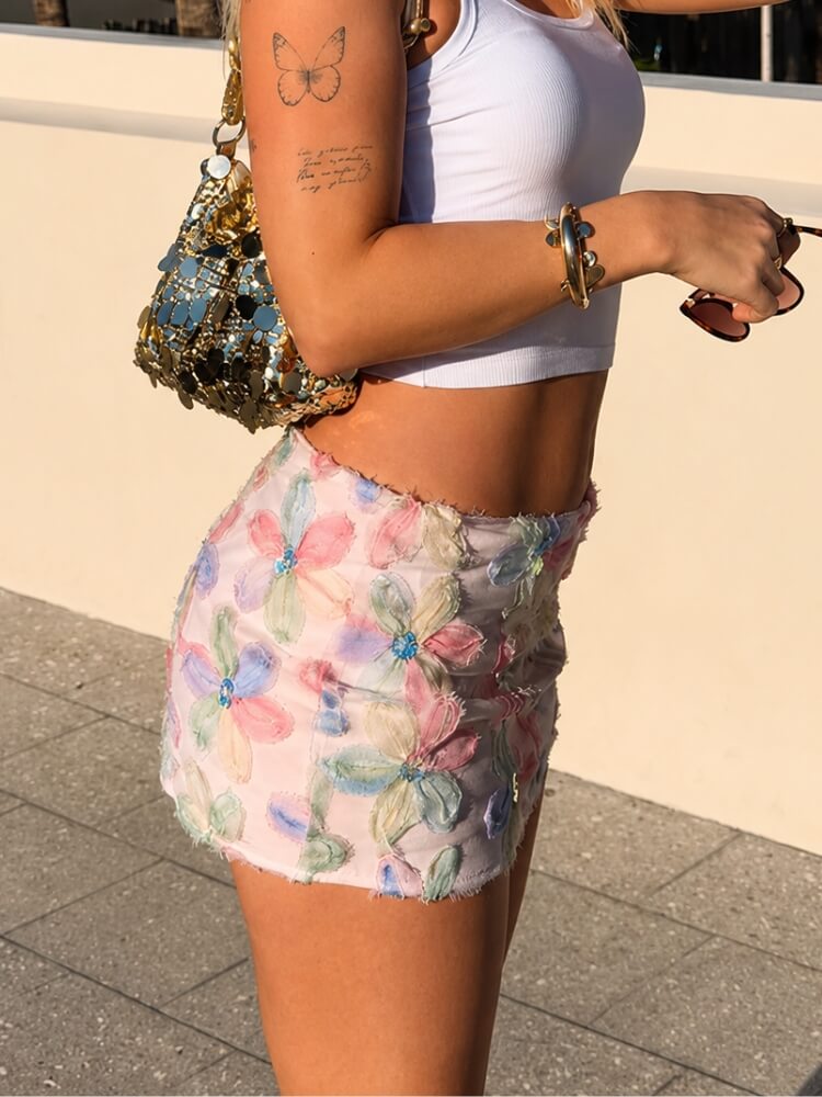 Flower Mini Skirt