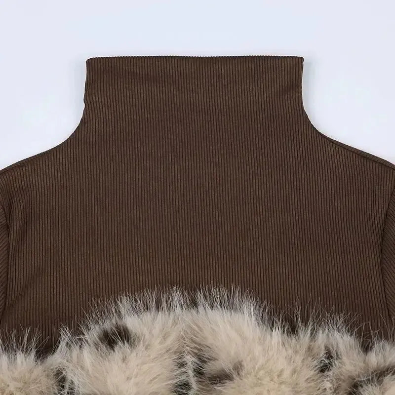 Fluffy Leopard Top