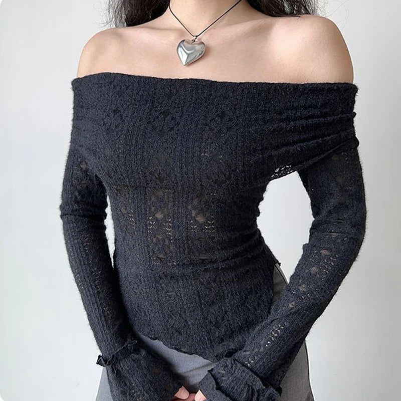 Fold-Over Lace Top