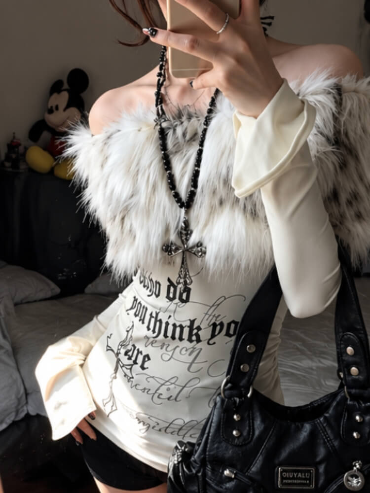 Fur Collar Blouse