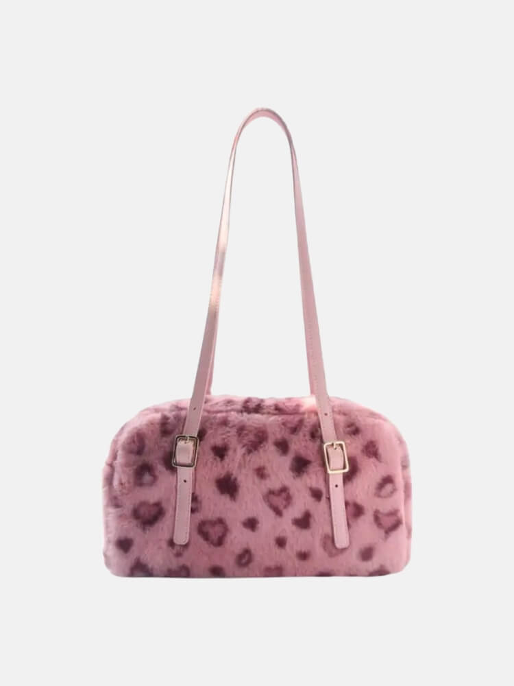 Fuzzy Pink Leopard Bag