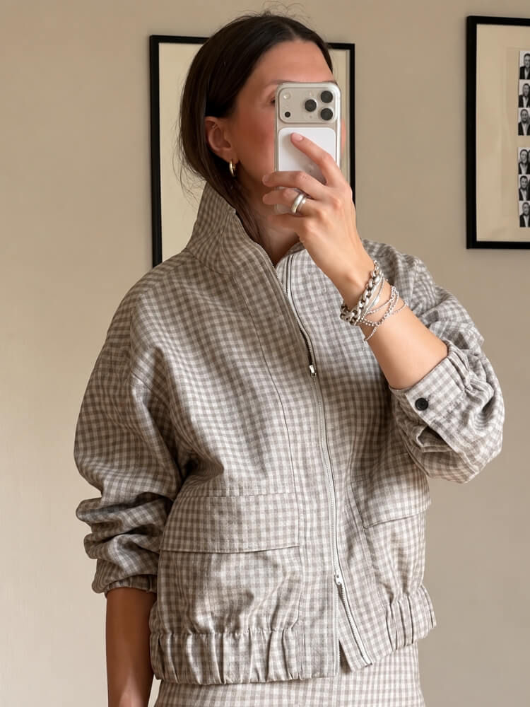 Gingham Zip Jacket