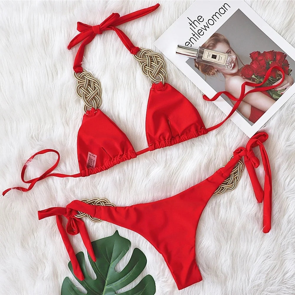 Gold Knot Bikini Set