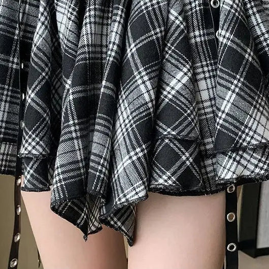 Goth Asymmetric Skort