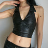 Goth Faux Leather Crop Top
