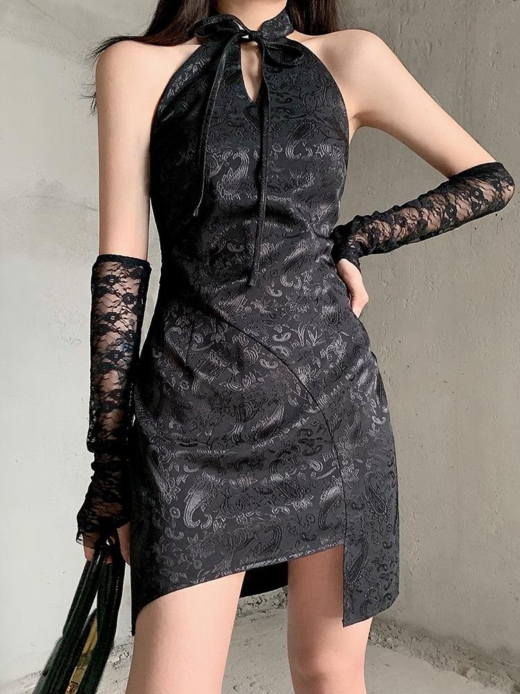 Goth Halter Mini Dress