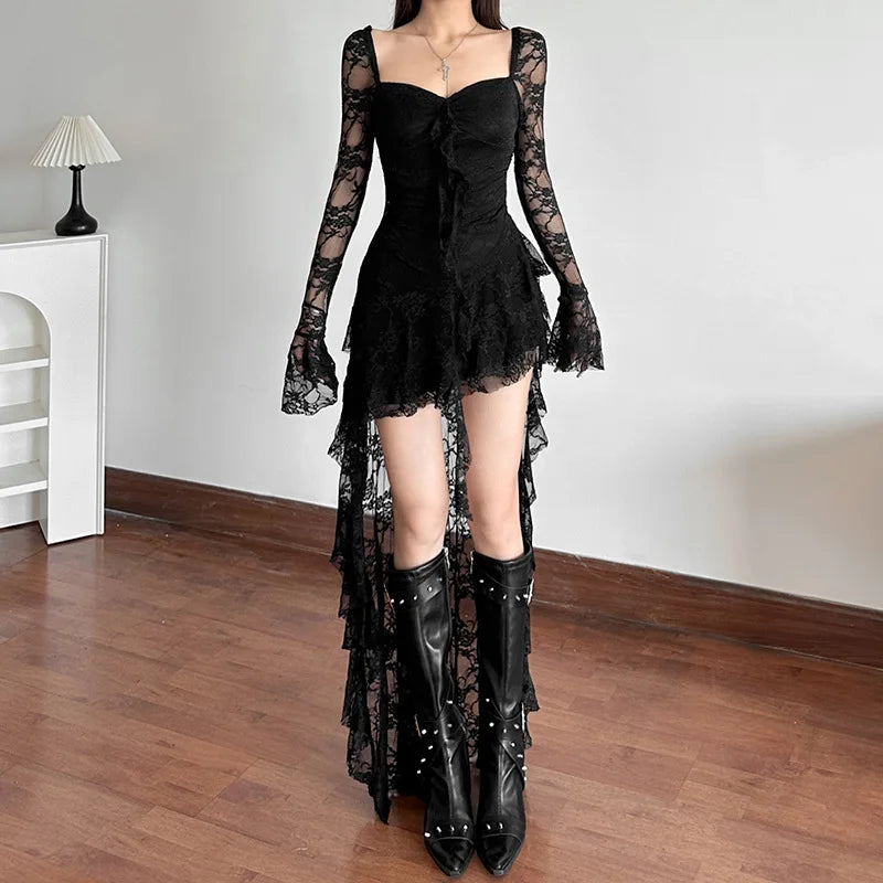 ゴスレースマレットミニドレス - Litlookz Studio