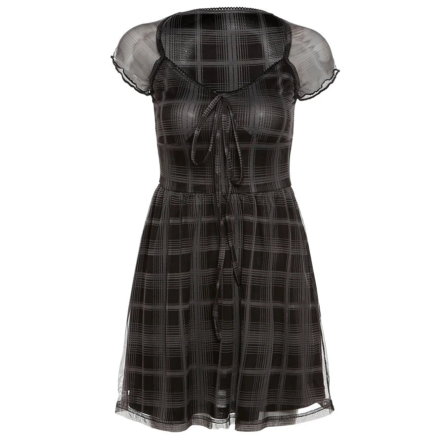Goth Plaid Mini Dress - Litlookz Studio Goth Plaid Mini Dress - Litlookz Studio