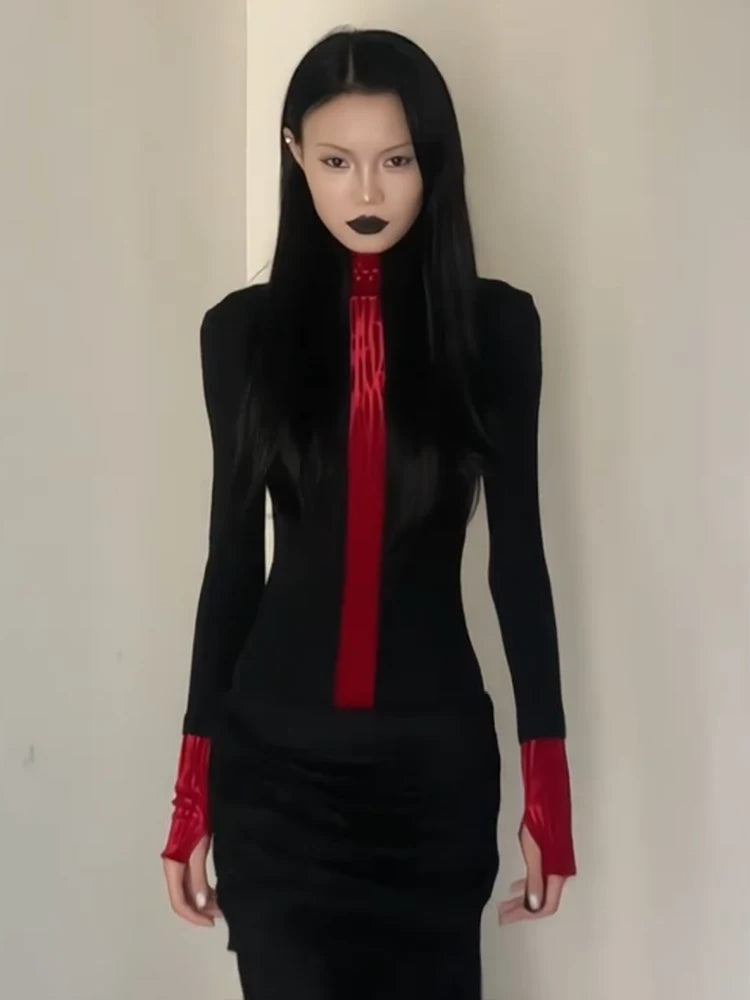 Goth Red Detail Top