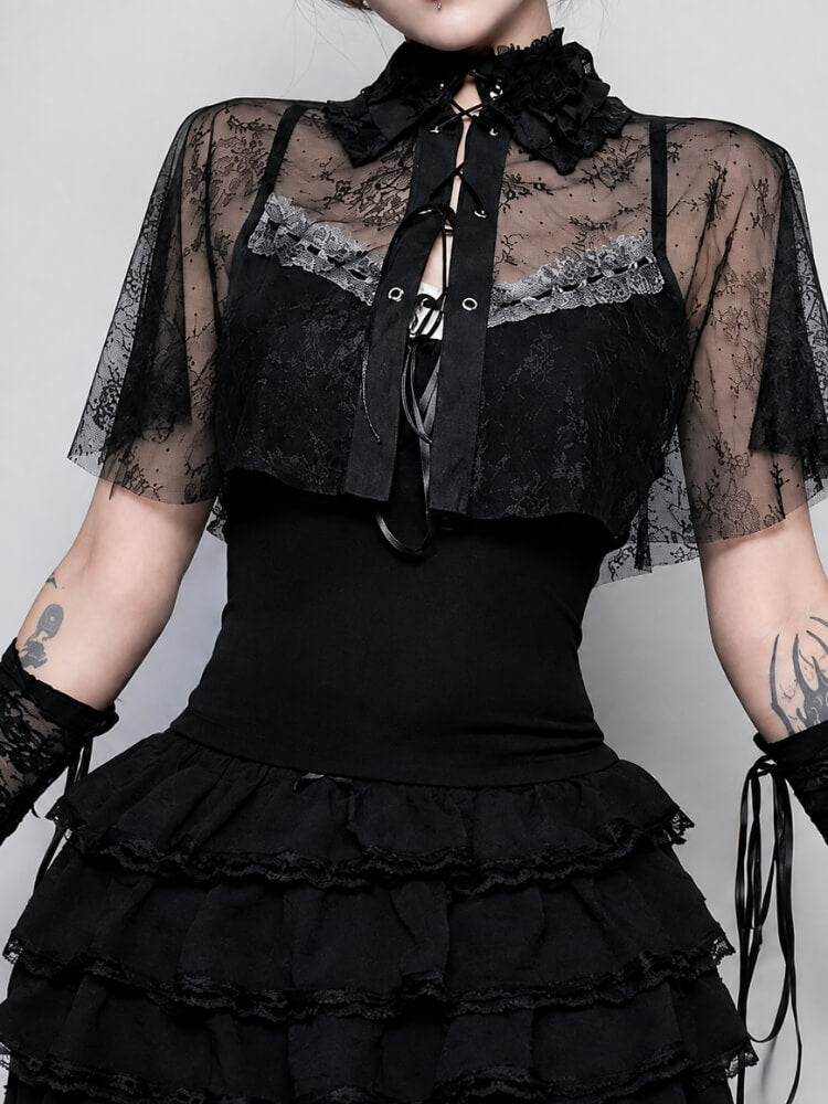 Goth Shadow Lace Top
