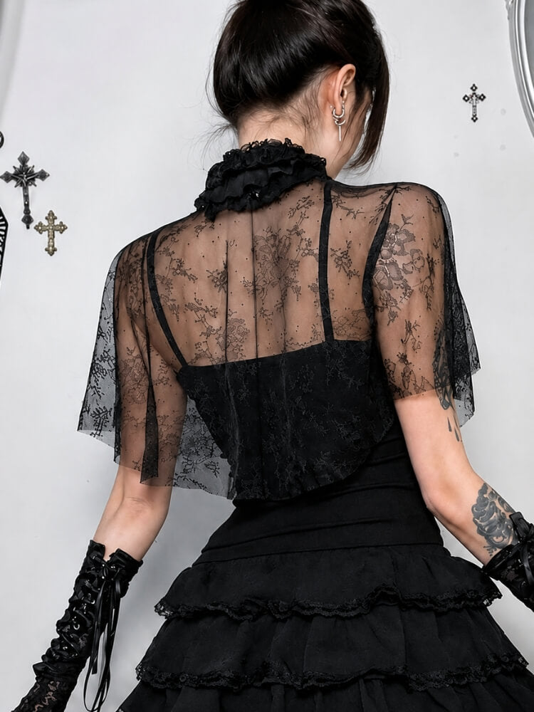 Goth Shadow Lace Top