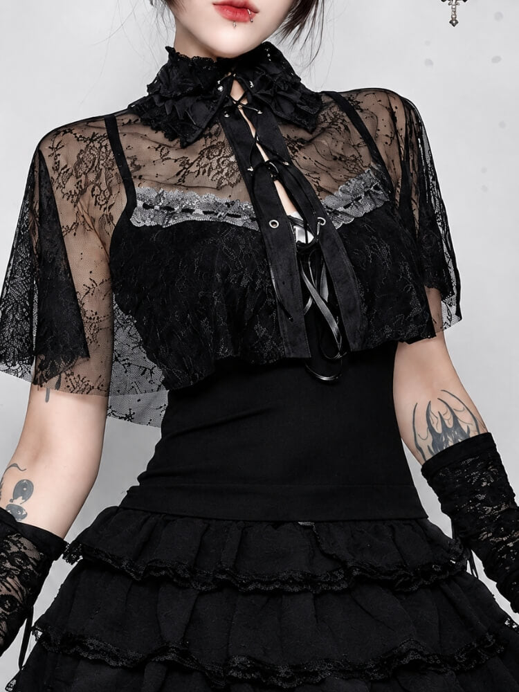 Goth Shadow Lace Top