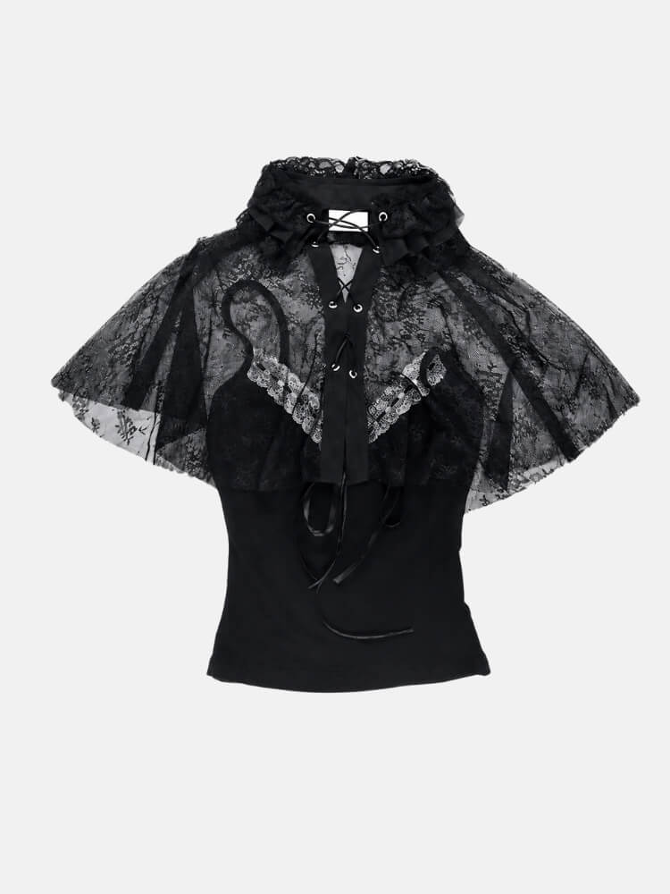 Goth Shadow Lace Top
