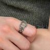 Goth Spiked Heart Cross Ring