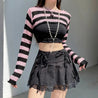 Goth Striped Knitted Shrug Sweater