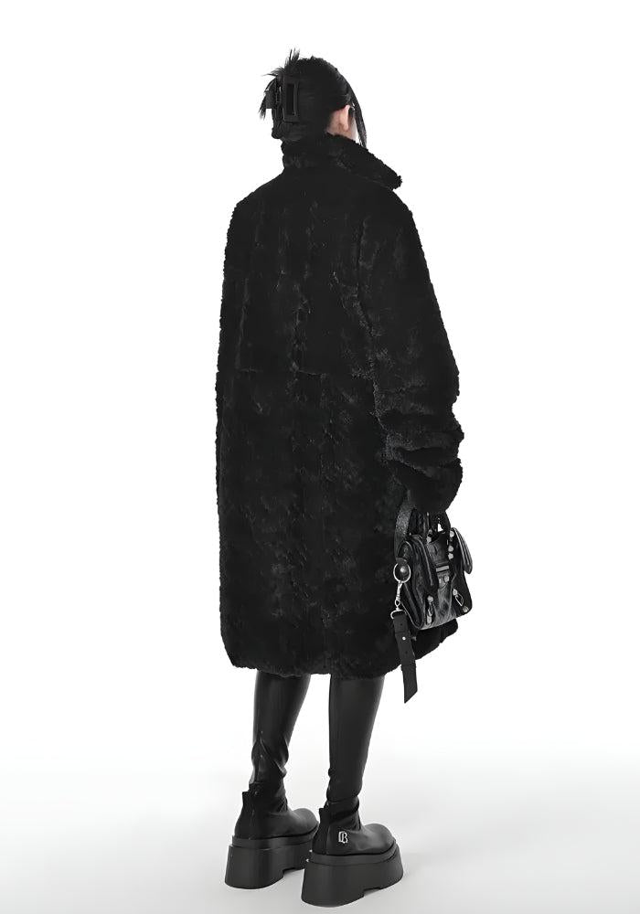 Gothic Faux Fur Fluffy Long Jacket - Litlookz Studio
