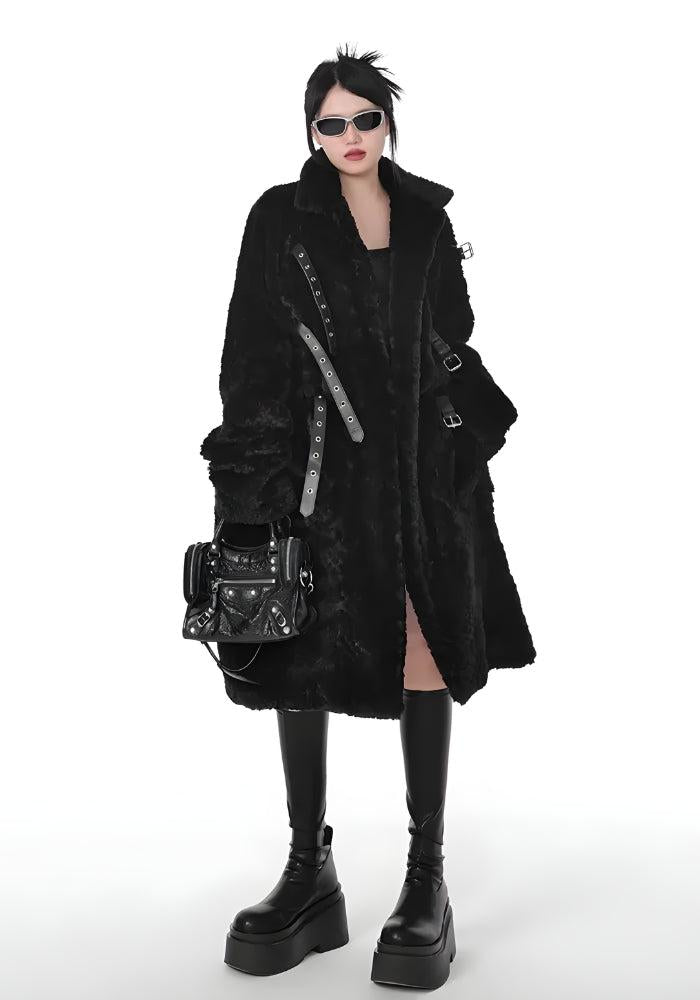 Gothic Faux Fur Fluffy Long Jacket - Litlookz Studio