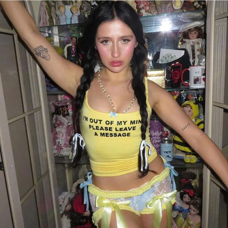 Graphic Text Tank Top