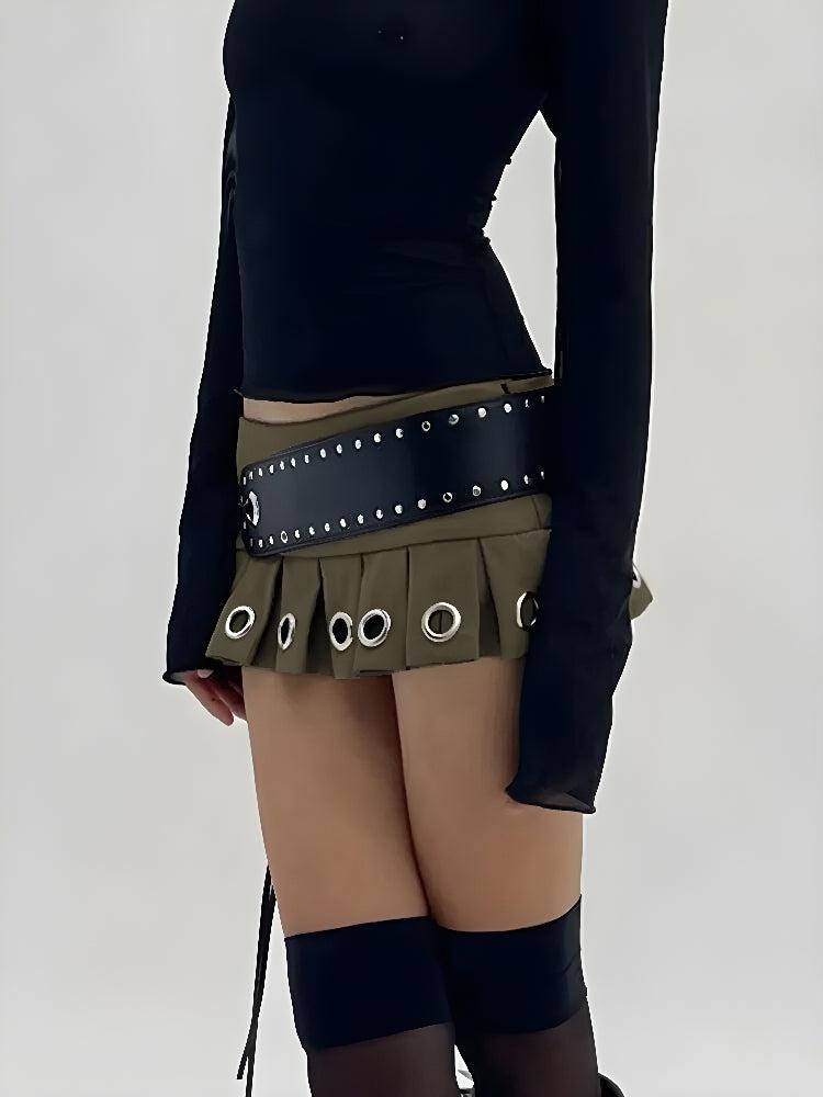 Grunge Belted Extra Mini Skirt