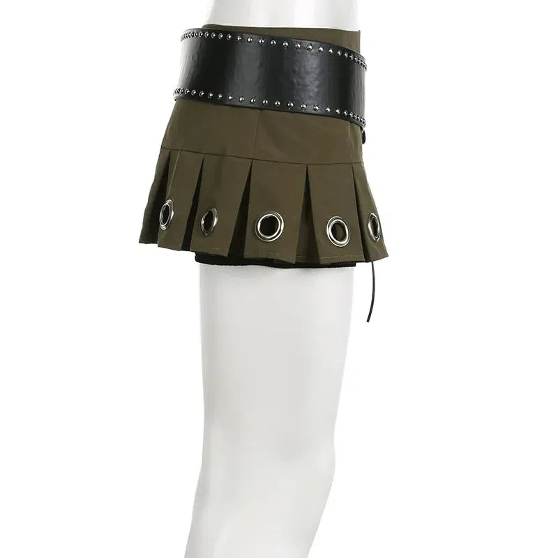 Grunge Belted Extra Mini Skirt - Litlookz Studio