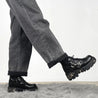 Grunge Belted Lace Up Platform Boots