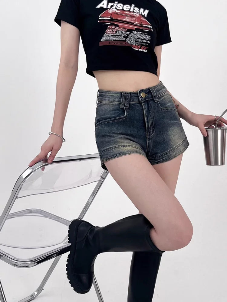 Grunge Denim Shorts - Litlookz Studio