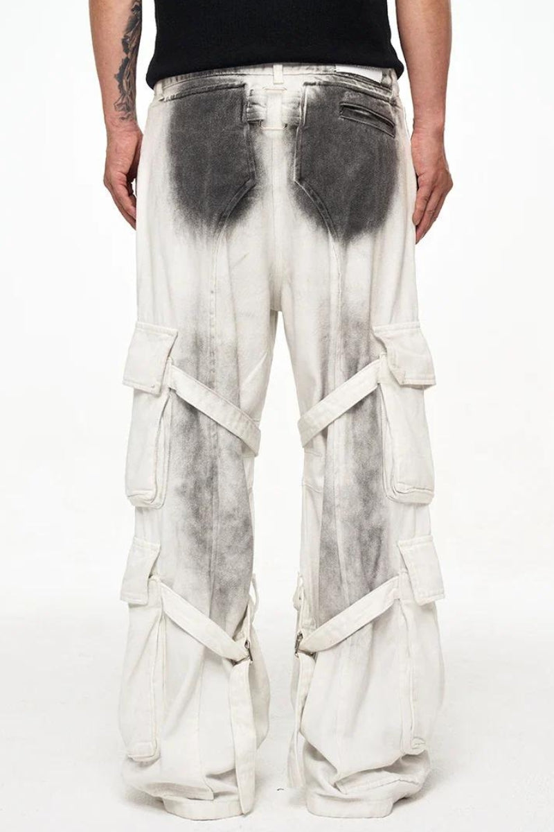 Grunge Dirty Effect Cargo Pants - Litlookz Studio