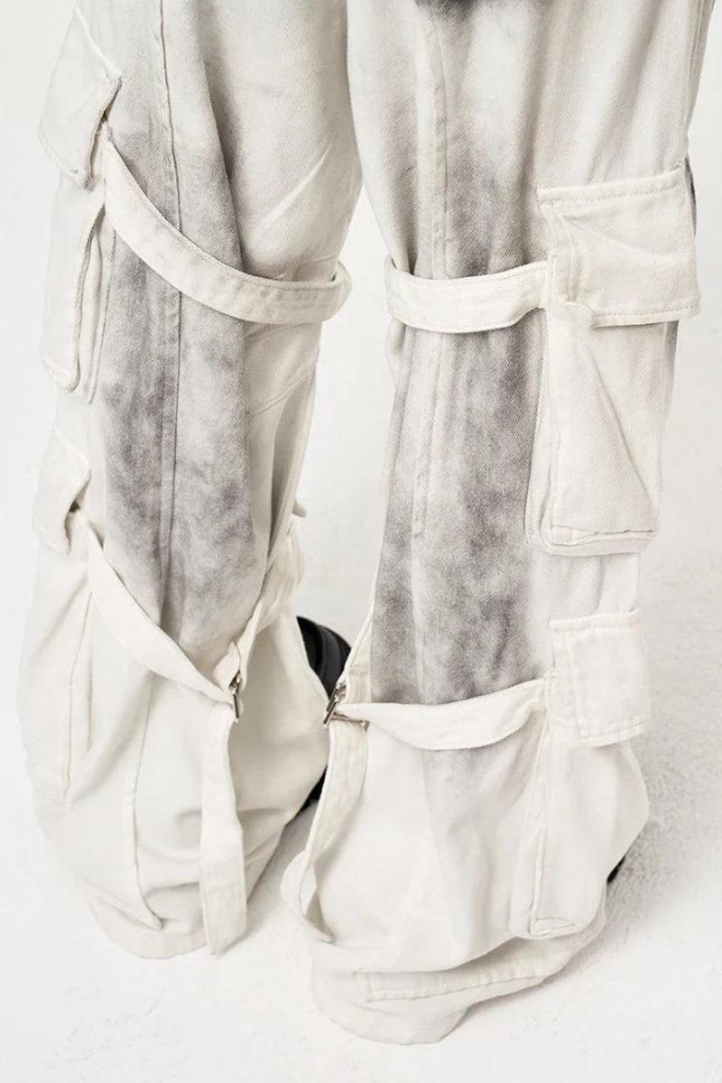 Grunge Dirty Effect Cargo Pants - Litlookz Studio