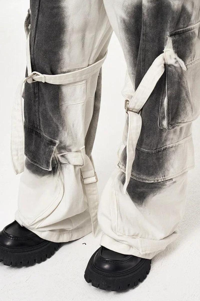 Grunge Dirty Effect Cargo Pants - Litlookz Studio
