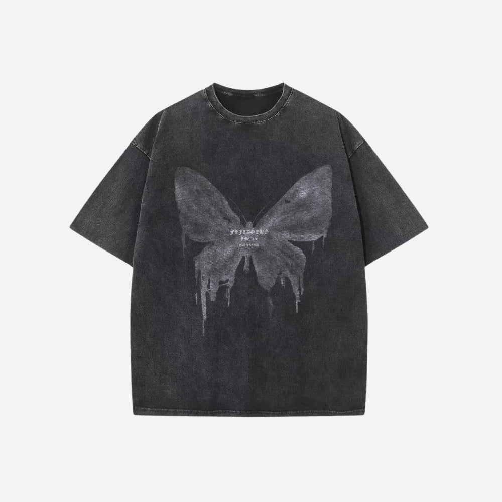Grunge Distressed Butterfly Tee