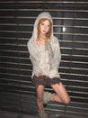 Grunge Distressed Hooded Top