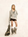 Grunge Distressed Hooded Top