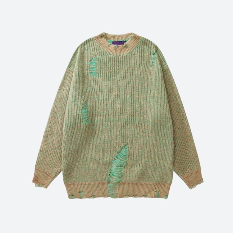 Distressed Knit Rave Grunge Distressed Knitted Sweater - Litlookz Studio