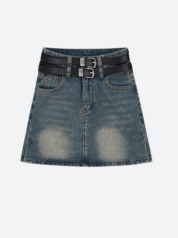 Grunge Belted Extra Mini Skirt